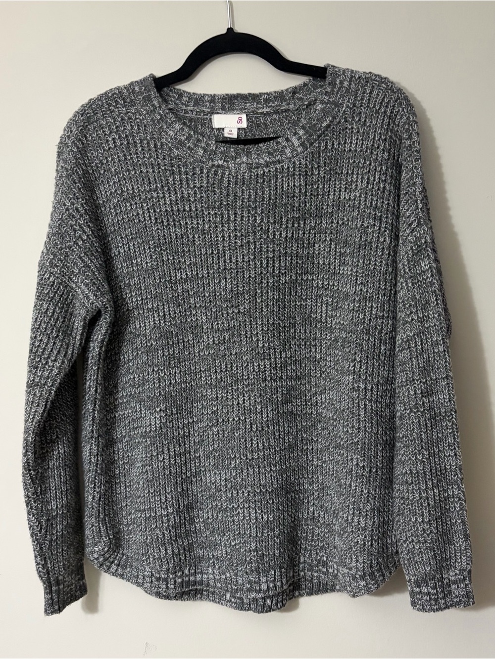 SO Gray Marled Crew Sweater